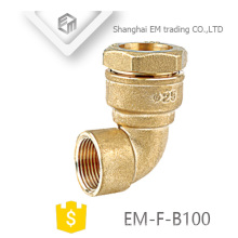 EM-F-B100 DN25 Femelle fil adaptateur rapide connecteur en laiton coudé